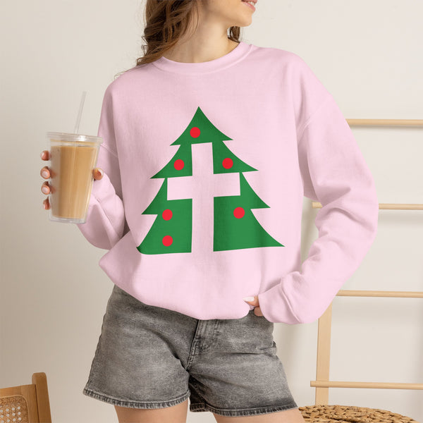 Christmas Cross — Christian Crewneck Sweatshirt