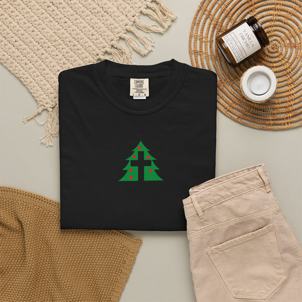 Christmas Tree Cross - Unisex Garment-Dyed T-Shirt - Small Collection