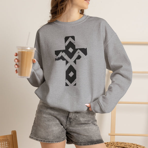 Pattern Cross Sweatshirt — Christian Crewneck