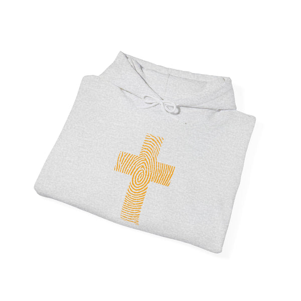 Fingerprint Cross - Heavy Blend Christian Hoodie