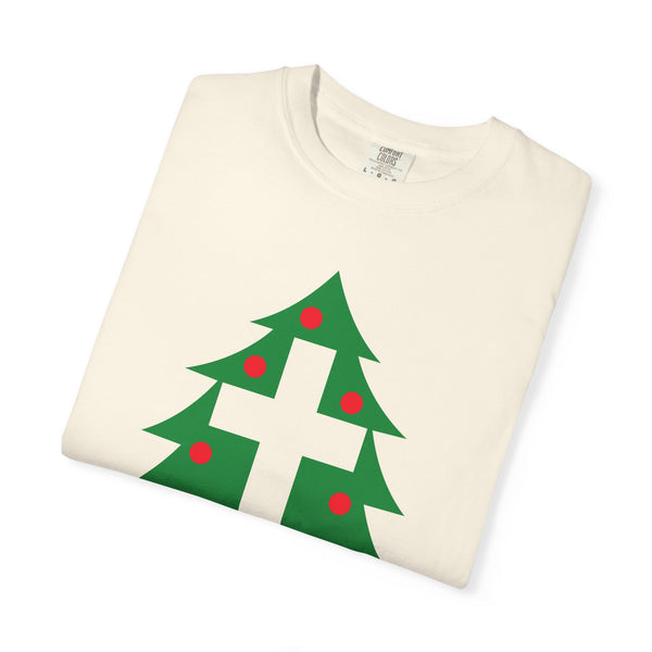 Christmas Cross - Unisex Garment-Dyed T-shirt