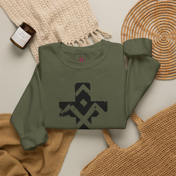 Pattern Cross Sweatshirt — Christian Crewneck