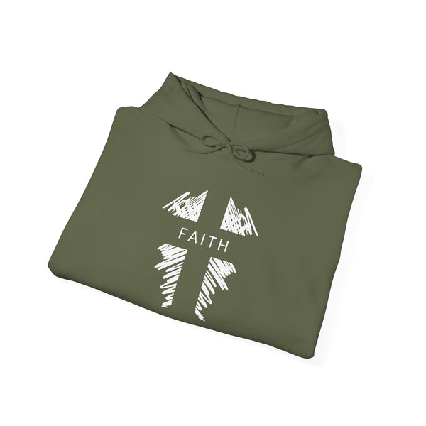 Faith Cross - Heavy Blend Christian Hoodie