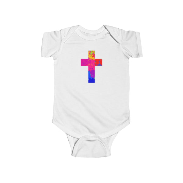Colorburst Cross Onesie - Baby Cross Collection (Christening and Baptism Gift)