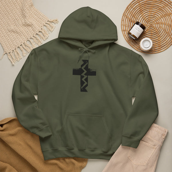 Fault Line Cross - Heavy Blend Christian Hoodie