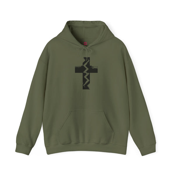 Fault Line Cross - Heavy Blend Christian Hoodie