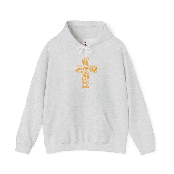Fingerprint Cross - Heavy Blend Christian Hoodie