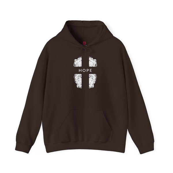 Hope Cross -  Heavy Blend Christian Hoodie