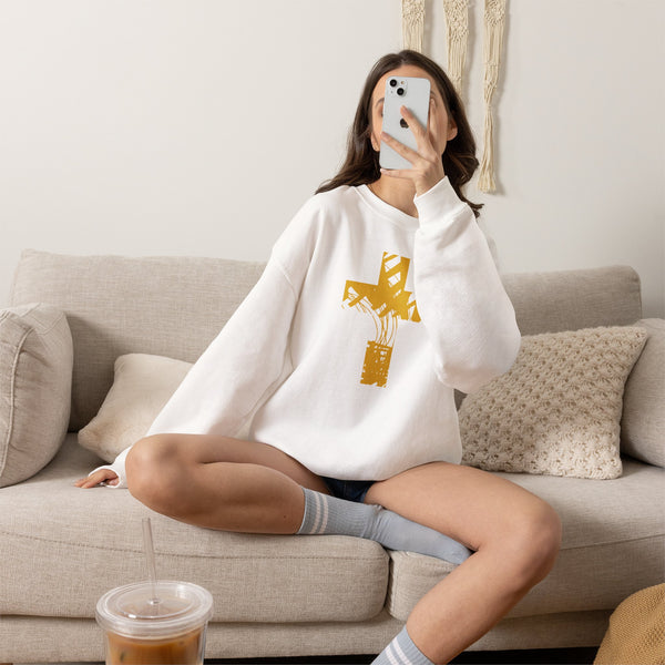 Gold Cross - Crewneck Christian Sweatshirt