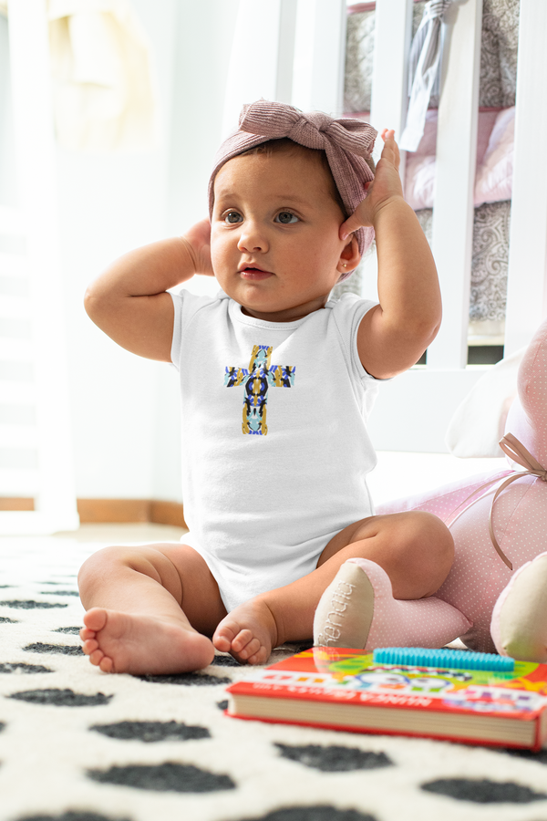 Painted Cross Onesie — Baby Cross Collection (Christening/Baptism Gift)