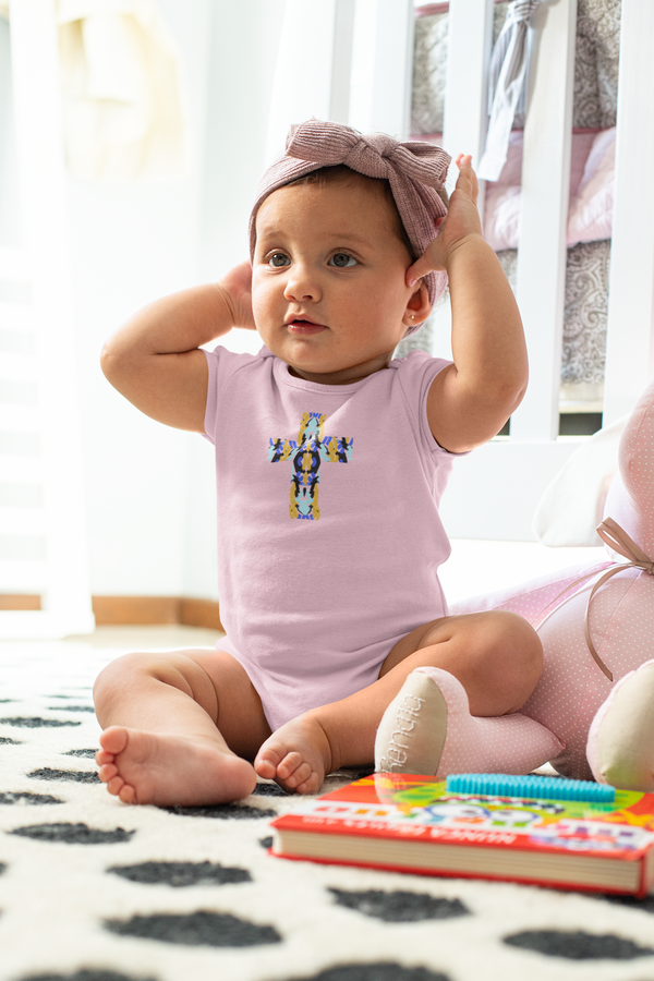 Painted Cross Onesie — Baby Cross Collection (Christening/Baptism Gift)