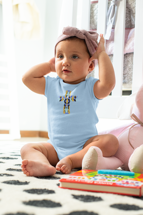 Painted Cross Onesie — Baby Cross Collection (Christening/Baptism Gift)