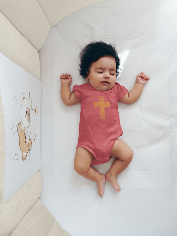 Fingerprint Cross Onesie - Baby Cross Collection (Christening and Baptism Gift)