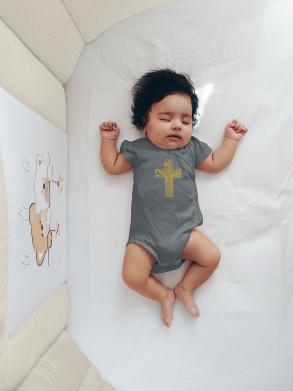 Fingerprint Cross Onesie - Baby Cross Collection (Christening and Baptism Gift)