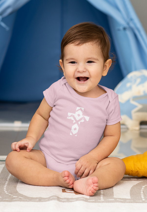 Pattern Cross Onesie — Baby Cross Collection (Christening/Baptism Gift)