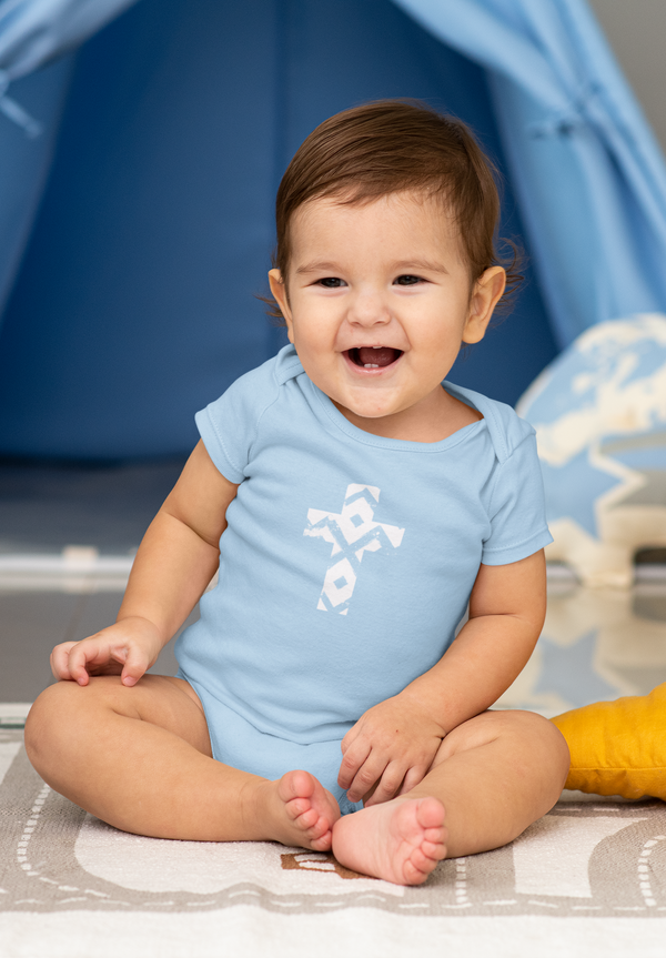 Pattern Cross Onesie — Baby Cross Collection (Christening/Baptism Gift)