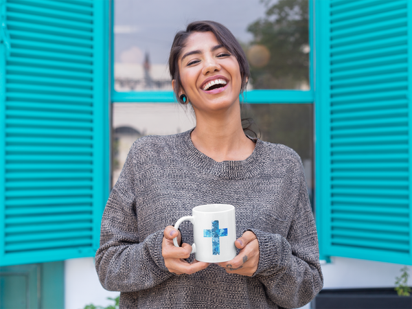Living Water Cross Ceramic Mug (11oz/15oz)