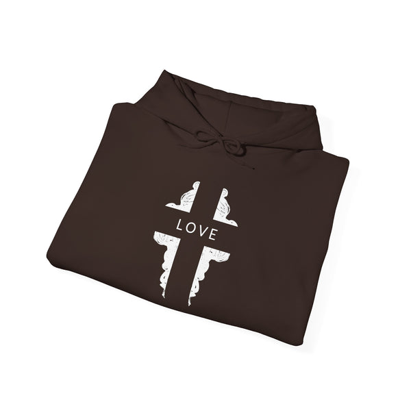 Love Cross -  Heavy Blend Christian Hoodie