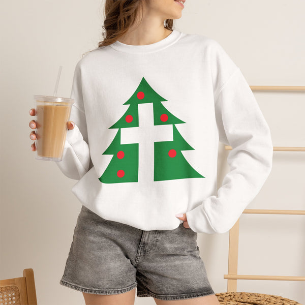 Christmas Cross — Christian Crewneck Sweatshirt