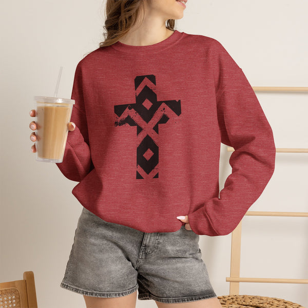 Pattern Cross Sweatshirt — Christian Crewneck