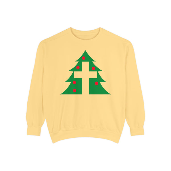 Christmas Cross - Comfort Colors® Crewneck Sweatshirt