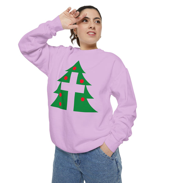 Christmas Cross - Comfort Colors® Crewneck Sweatshirt