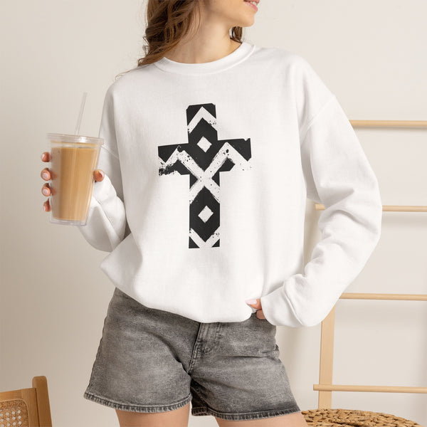 Pattern Cross Sweatshirt — Christian Crewneck