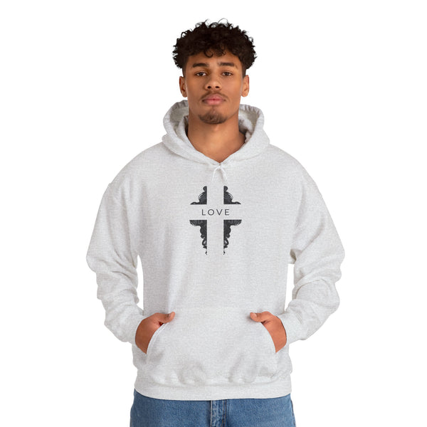 Love Cross -  Heavy Blend Christian Hoodie