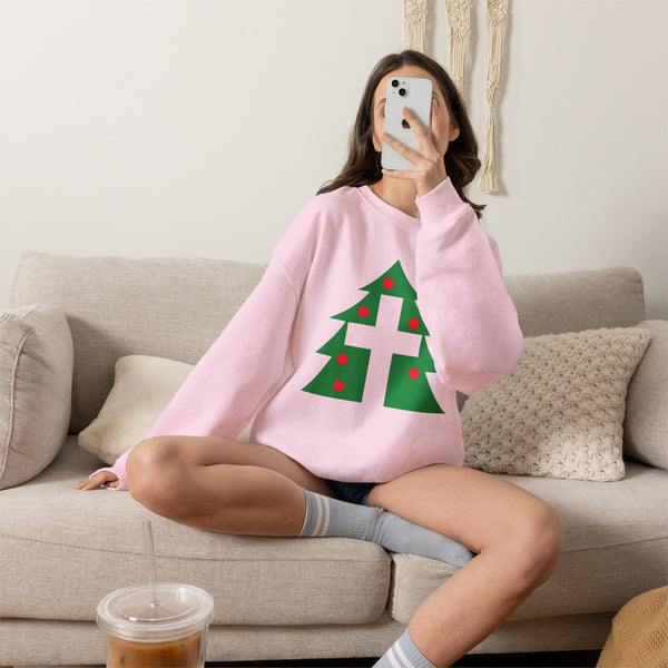 Christmas Cross — Christian Crewneck Sweatshirt