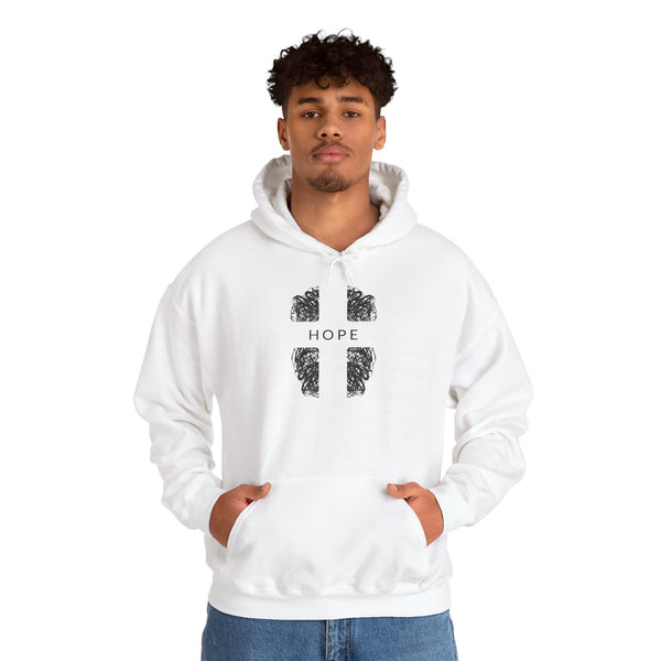 Hope Cross -  Heavy Blend Christian Hoodie