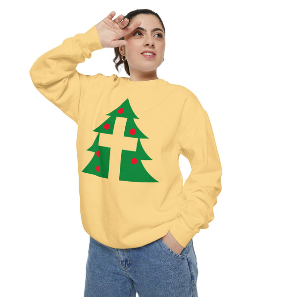 Christmas Cross - Comfort Colors® Crewneck Sweatshirt