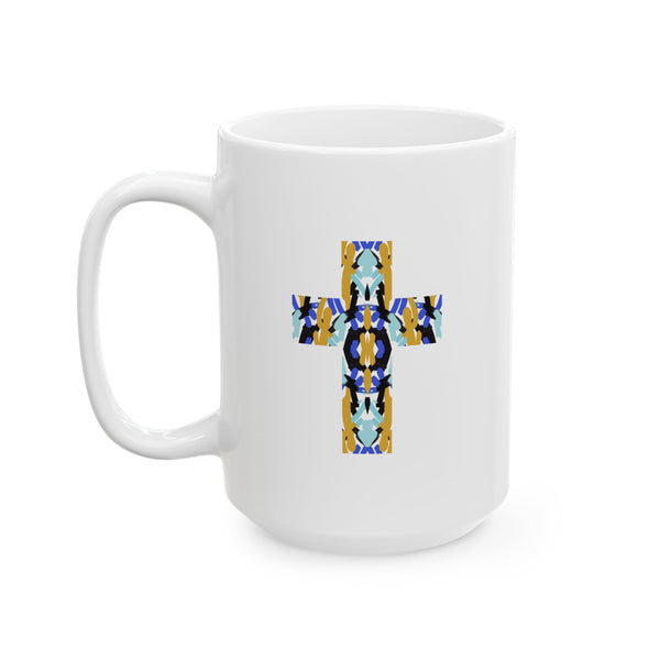 Painted Cross Ceramic Mug (11oz/15oz)