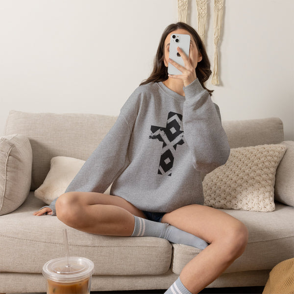 Pattern Cross Sweatshirt — Christian Crewneck