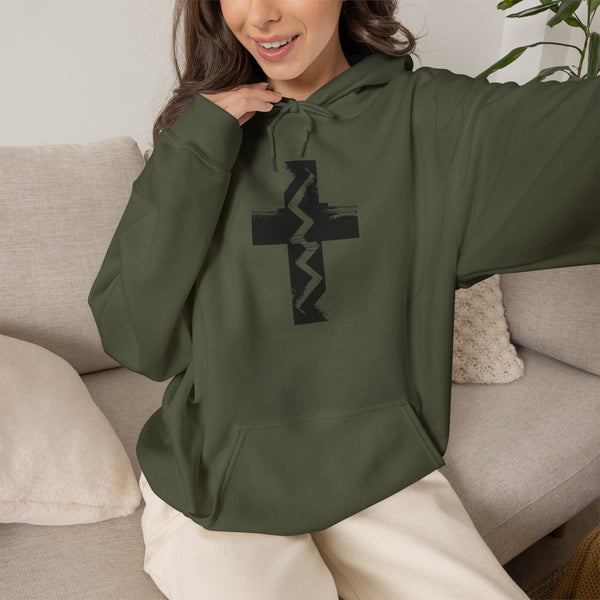 Fault Line Cross - Heavy Blend Christian Hoodie