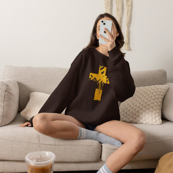 Gold Cross - Crewneck Christian Sweatshirt