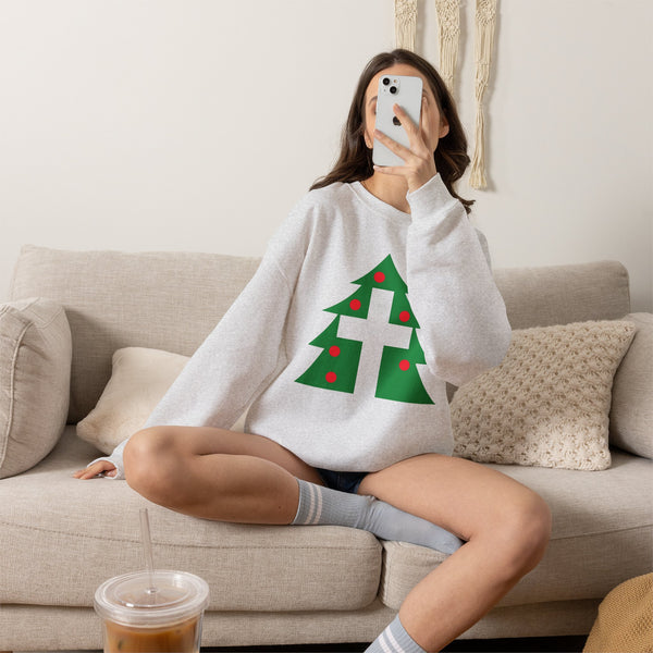 Christmas Cross — Christian Crewneck Sweatshirt