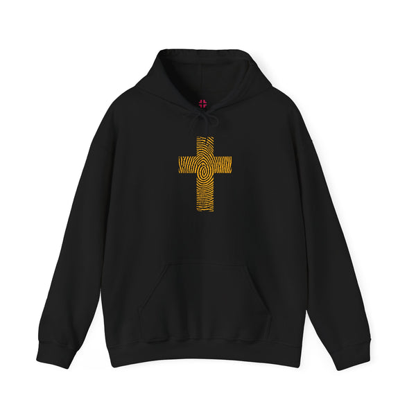 Fingerprint Cross - Heavy Blend Christian Hoodie