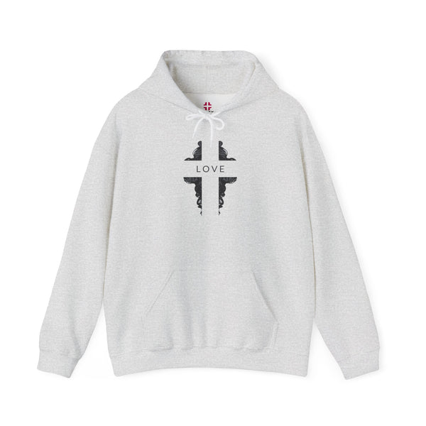 Love Cross -  Heavy Blend Christian Hoodie