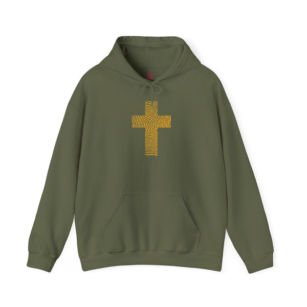 Fingerprint Cross - Heavy Blend Christian Hoodie
