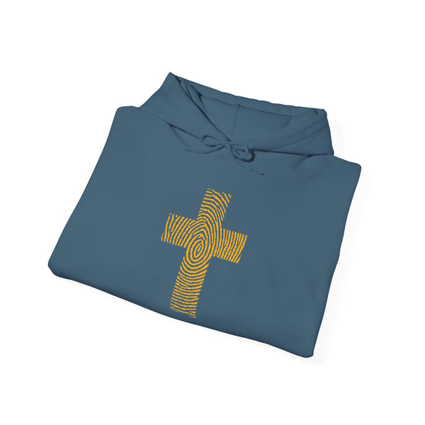 Fingerprint Cross - Heavy Blend Christian Hoodie