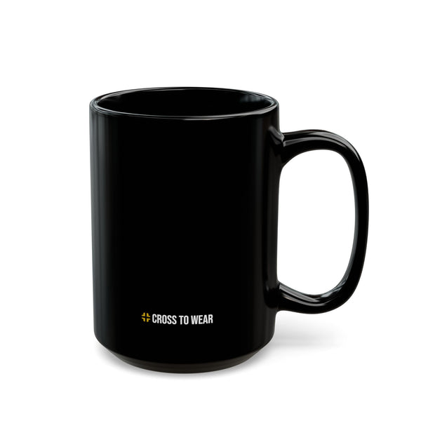 Gold Cross Black Ceramic Mug —  (11oz/15oz)