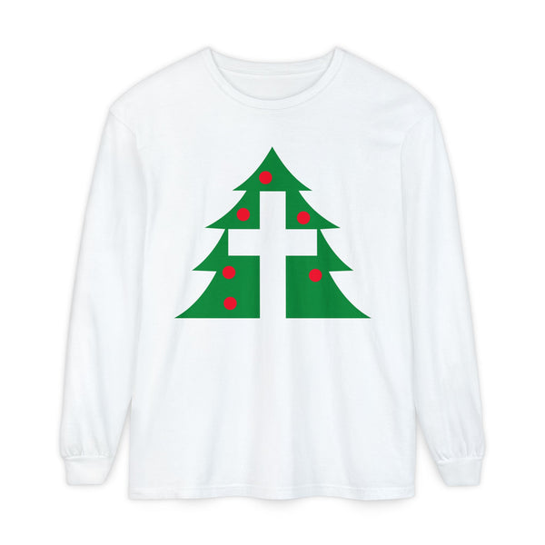 Christmas Tree Cross -  Long Sleeve Christian Tee