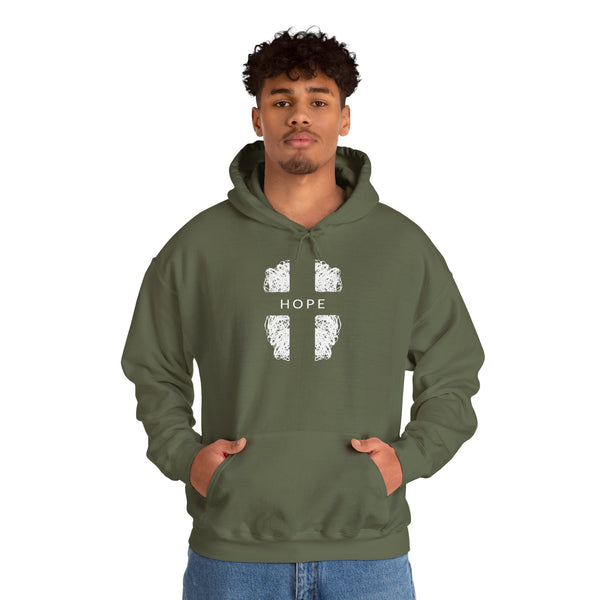 Hope Cross -  Heavy Blend Christian Hoodie