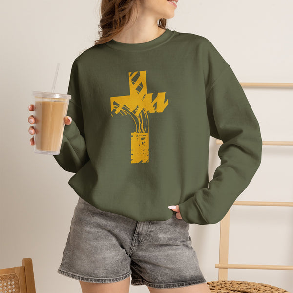 Gold Cross - Crewneck Christian Sweatshirt