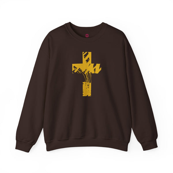 Gold Cross - Crewneck Christian Sweatshirt