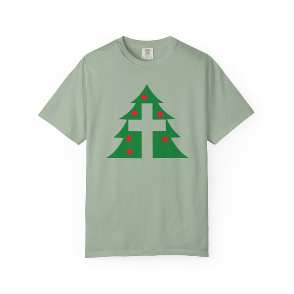 Christmas Cross - Unisex Garment-Dyed T-shirt