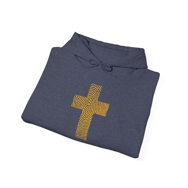 Fingerprint Cross - Heavy Blend Christian Hoodie