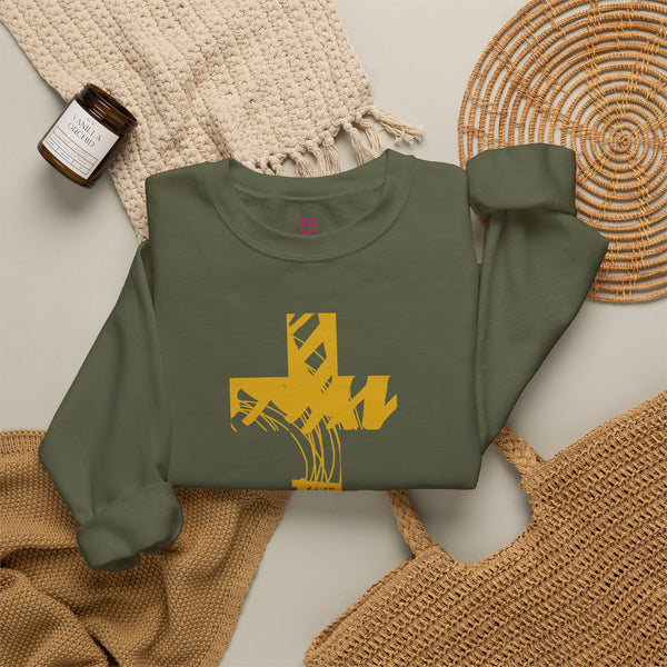 Gold Cross - Crewneck Christian Sweatshirt