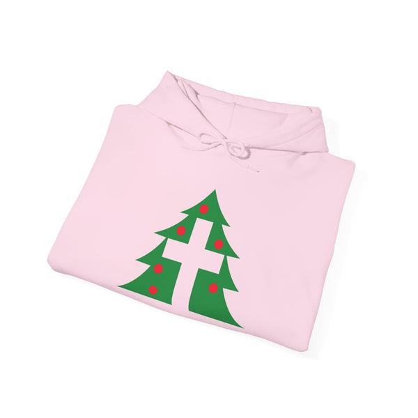 Christmas Cross - Heavy Blend Christian Hoodie