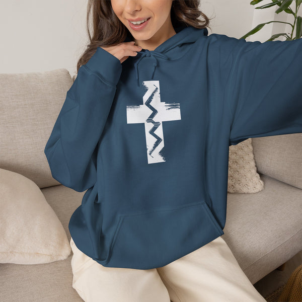 Fault Line Cross - Heavy Blend Christian Hoodie